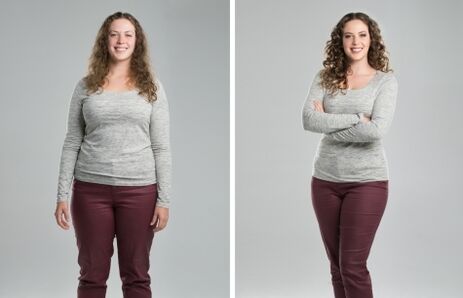 Antes e despois dunha dieta proteica